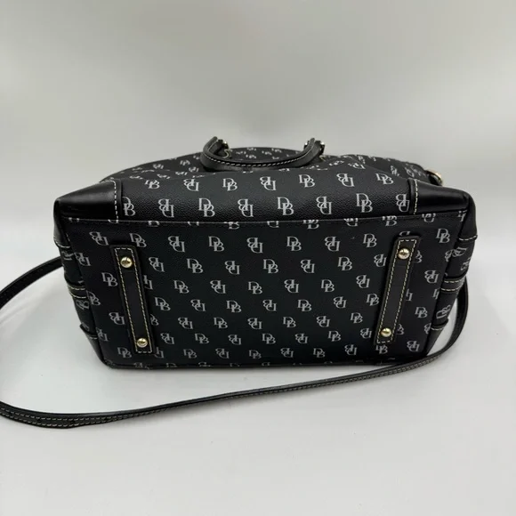 Dooney & Bourke Black and White Monogram Satchel - Picture 7 of 10